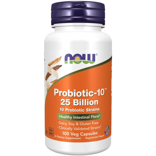 NOW Foods Probiotic-10 25 Billion 100 Veg Capsules | Premium Supplements at MYSUPPLEMENTSHOP