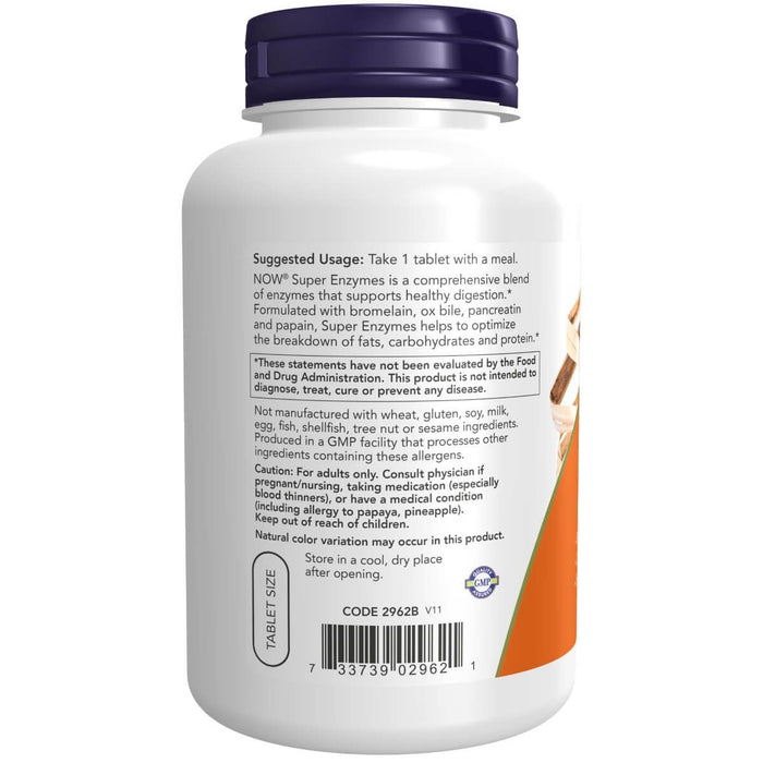 NOW Foods Super Enzymes 180 Tablets | Premium Supplements at MYSUPPLEMENTSHOP