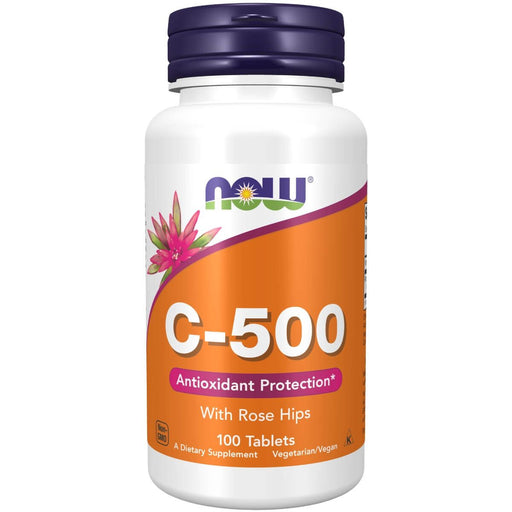 NOW Foods Vitamin C-500 with Rose Hips 100 Tablets | Premium Supplements at MYSUPPLEMENTSHOP