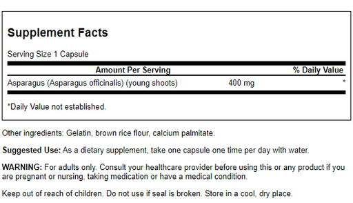 Swanson Asparagus Young Shoots 400 mg 60 Capsules at MySupplementShop.co.uk