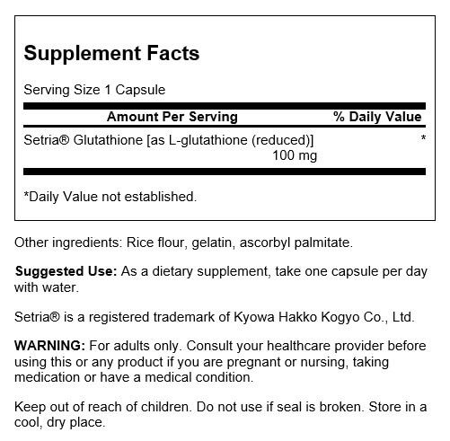 Swanson L-Glutathione 100 mg 100 Capsules at MySupplementShop.co.uk