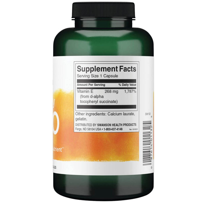 Swanson Nature Dry Vitamin E 400iu (268 mg) 250 Capsules | Premium Supplements at MYSUPPLEMENTSHOP