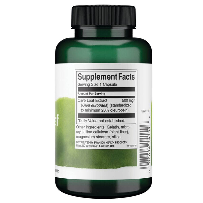 Swanson Olive Leaf Extract 500mg 120 Capsules at MySupplementShop.co.uk