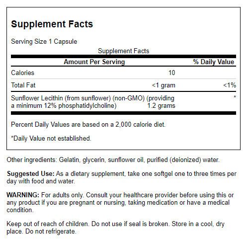 Swanson Sunflower Lecithin 1,200 mg 90 Softgels at MySupplementShop.co.uk