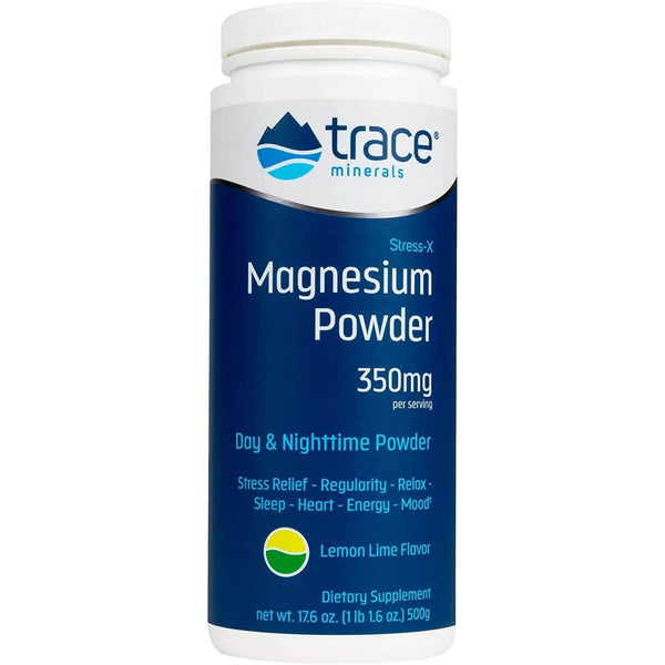 Trace Minerals Stress-X Magnesium Powder 350mg Lemon-Lime Flavour 500g | Premium Supplements at MYSUPPLEMENTSHOP