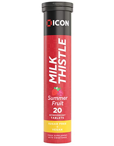 ICON Nutrition Milk Thistle Effervescent Tablets NOT Capsules - Summer Fruit Flavour Sugar Free Vegan - 20 Tablets | High-Quality Vitamins & Supplements | MySupplementShop.co.uk