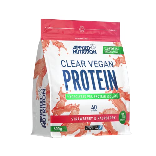 Applied Nutrition Clear Vegan Protein - Hydrolysed Pea Protein Isolate Vegan Protein Powder (Strawberry & Raspberry) (600g - 40 Servings) | High-Quality Multiminerals | MySupplementShop.co.uk