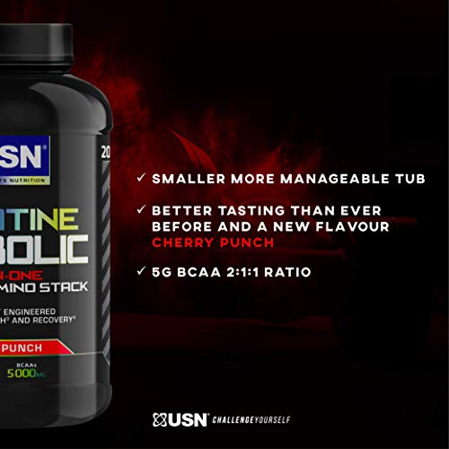 USN Creatine Anabolic all in One Creatine Amino Muscle Building Stack Cherry 900g - Creatine Powder at MySupplementShop by USN
