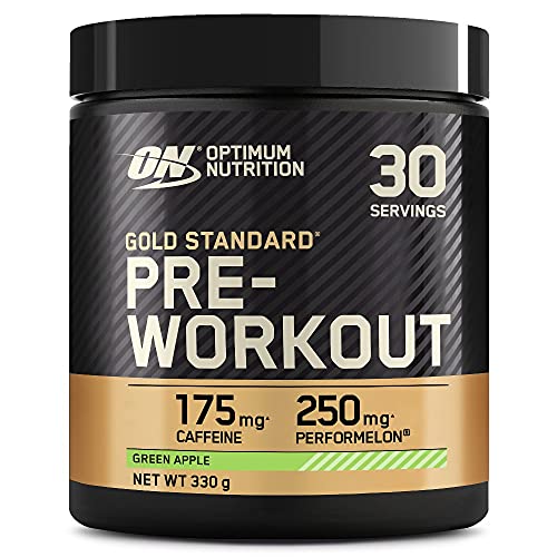 Optimum Nutrition Gold Standard Pre Workout Green Apple Flavoured Powder 330g | High-Quality Acetyl-L-Carnitine | MySupplementShop.co.uk