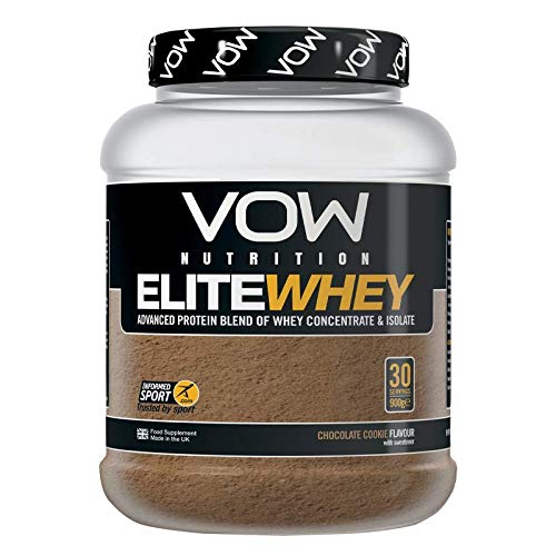 VOW Nutrition Elite Whey Protein 900g - Whey Isolate Whey Concentrate 30 Servings (Chocolate) | High-Quality Sports Nutrition | MySupplementShop.co.uk