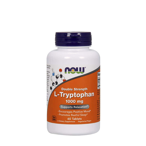 NOW Foods L-Tryptophan, 1000mg Double Strength - 60 tabs | High-Quality Vitamins, Minerals & Supplements | MySupplementShop.co.uk