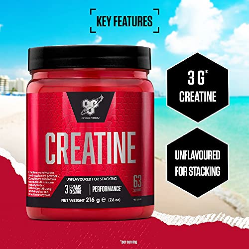 BSN DNA Creatine Monohydrate Powder Sports Nutrition Unflavoured 216 g 63 Servings | High-Quality Creatine | MySupplementShop.co.uk