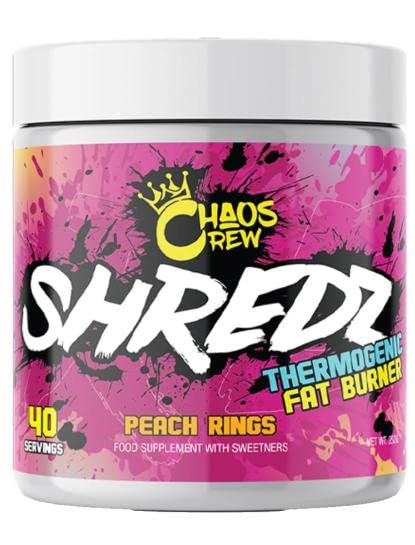 Chaos Crew Shredz Peach Rings 252g | High-Quality Herbal Tea | MySupplementShop.co.uk