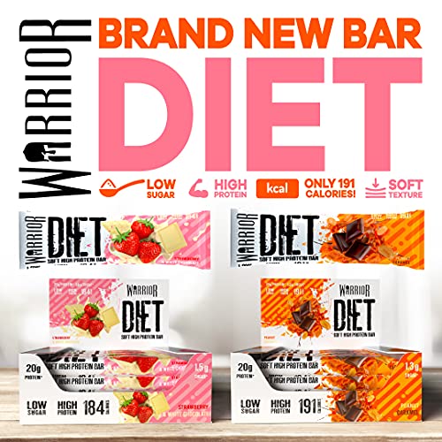 Warrior Diet Protein Bar - Low Sugar and High Protein - 12 x 55g (Caramel Peanut) | High-Quality Crisps & Snacks | MySupplementShop.co.uk