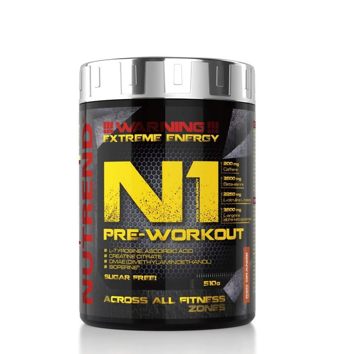 Nutrend N1 Pre-Workout, Red Orange - 510 grams | High-Quality Pre & Post Workout | MySupplementShop.co.uk