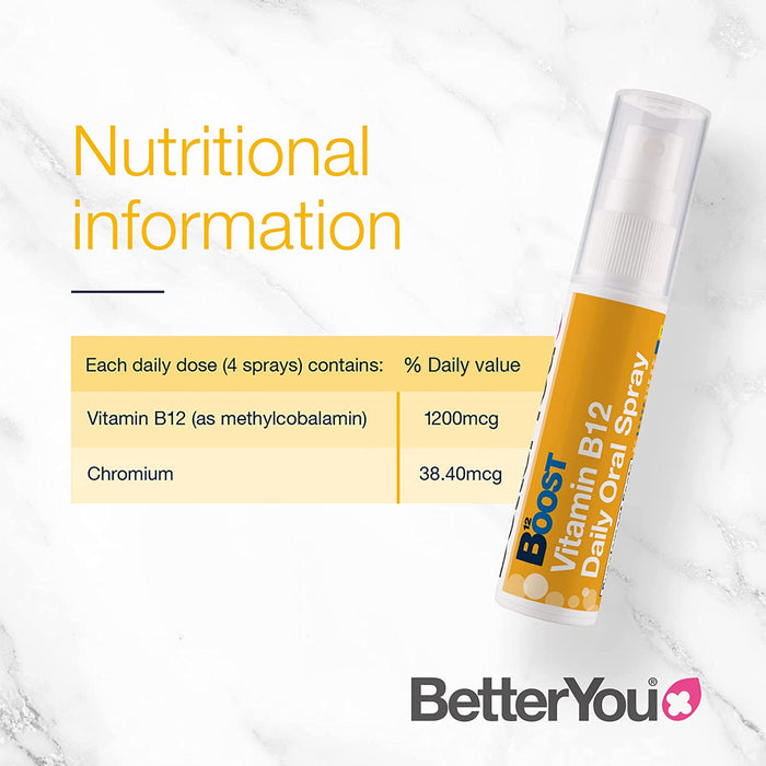 BetterYou Boost Daily Vitamins B12 Oral spray 25ml | High-Quality Vitamins & Supplements | MySupplementShop.co.uk