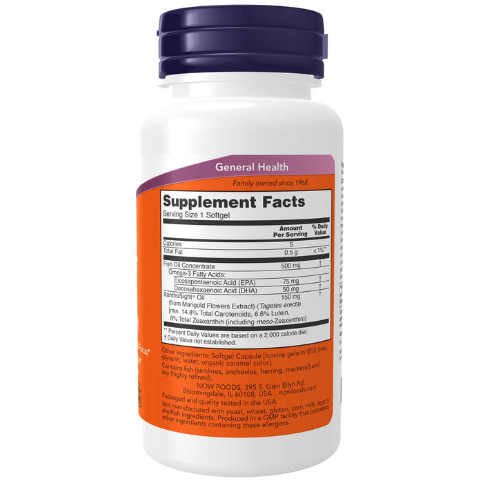 NOW Foods Macular Vision - 50 softgels | High-Quality Lutein | MySupplementShop.co.uk