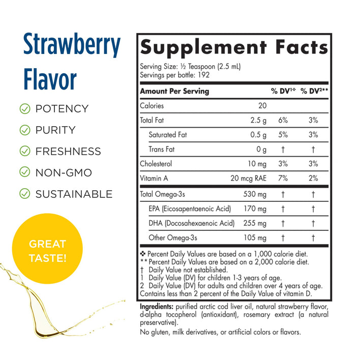 Nordic Naturals Children's DHA, 530mg Strawberry - 473 ml. | High-Quality Omega-3 | MySupplementShop.co.uk