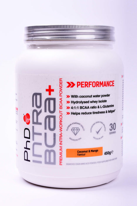 PhD Intra BCAA+, Coconut & Mango - 450 grams | High-Quality Amino Acids and BCAAs | MySupplementShop.co.uk