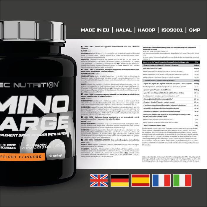 SciTec Amino Charge, Apricot - 570 grams | High-Quality Amino Acids and BCAAs | MySupplementShop.co.uk