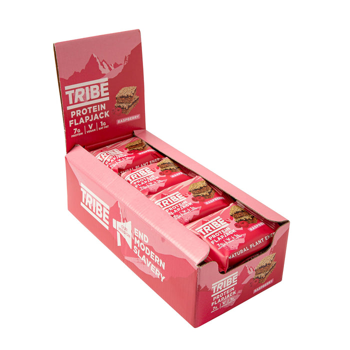 Tribe Protein Flapjack, Raspberry - 12 x 50g | High-Quality Protein Bars | MySupplementShop.co.uk