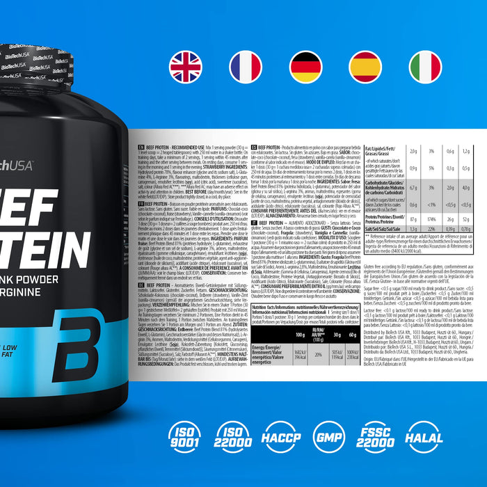 BioTechUSA Beef Protein, Strawberry - 1816 grams | High-Quality Protein | MySupplementShop.co.uk