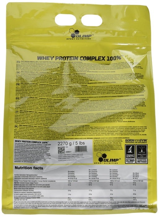 Olimp Nutrition Whey Protein Complex 100%, Cookies Cream (EAN 5901330044410) - 2270 grams | High-Quality Protein | MySupplementShop.co.uk