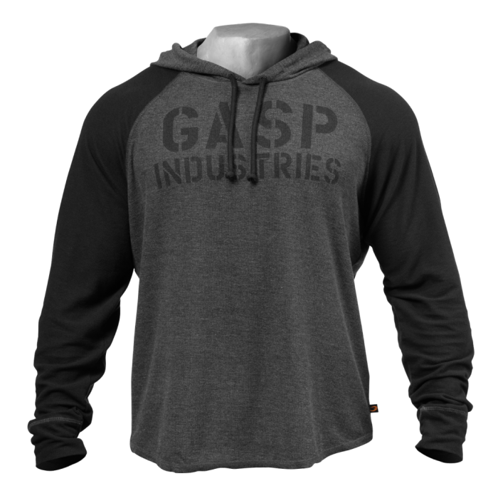 GASP Thermal LS Hoodie - Graphite Melange - Medium - Thermal LS Hoodie at MySupplementShop by Gasp