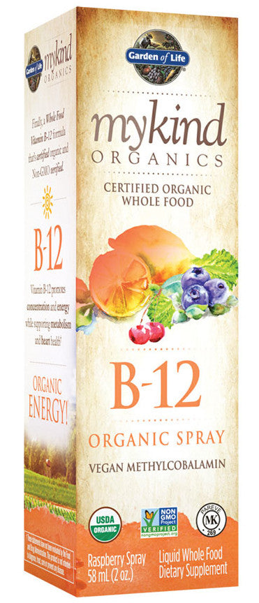 Garden of Life Mykind Organics B-12 Organic Spray, Raspberry - 58 ml. | High-Quality Vitamins & Minerals | MySupplementShop.co.uk