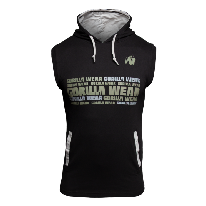 Gorilla Wear Melbourne S/L Hooded T-Shirt - Black - T-Shirt at MySupplementShop by Gorilla Wear