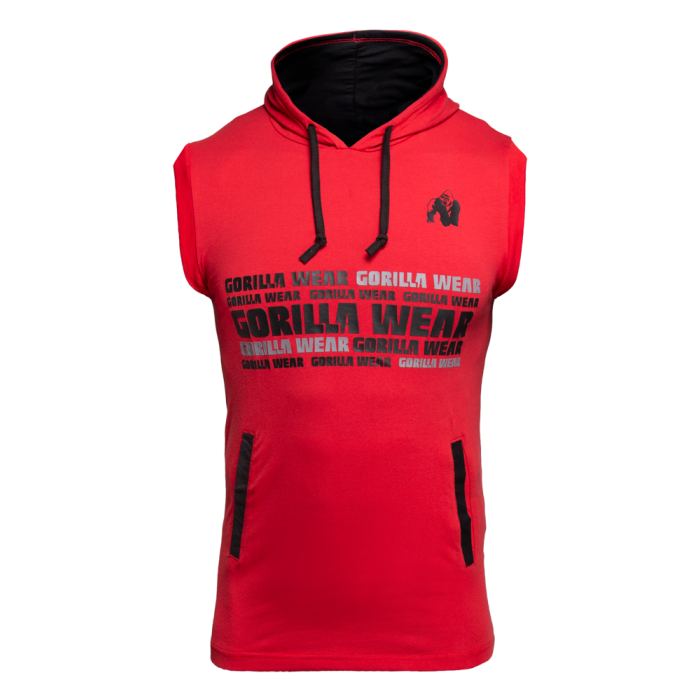 Gorilla Wear Melbourne S/L Hooded T-Shirt - Red - Small - T-Shirt at MySupplementShop by Gorilla Wear