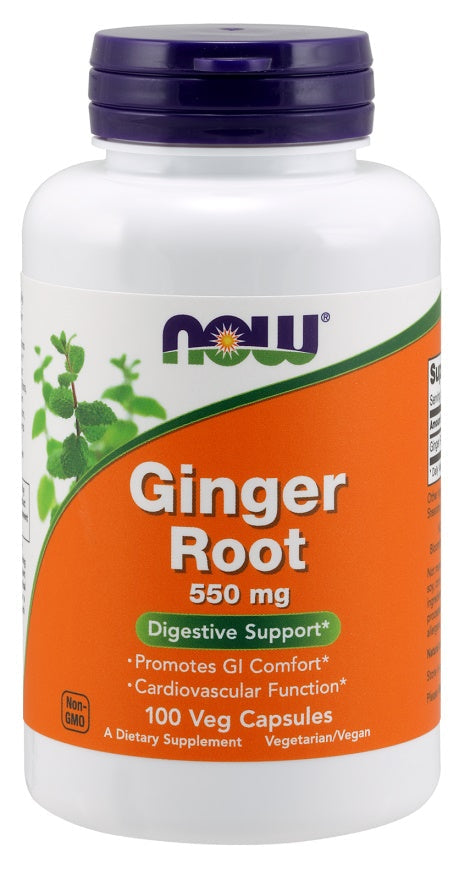 NOW Foods Ginger Root, 550mg - 100 vcaps - Health and Wellbeing at MySupplementShop by NOW Foods