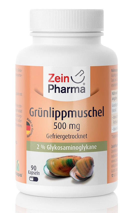 Zein Pharma Green Lipped Mussel, 500mg - 90 caps - Omegas, EFAs, CLA, Oils at MySupplementShop by Zein Pharma