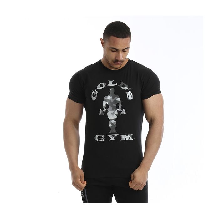Gold's Gym Printed Camo Logo Tee - Black