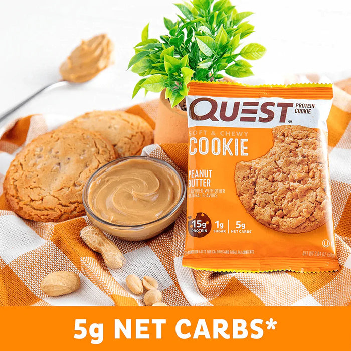 Quest Nutrition Cookie 12x59g Peanut Butter - Health Foods at MySupplementShop by Quest Nutrition