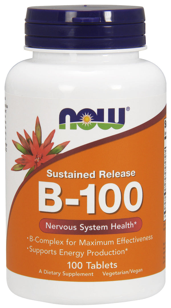 NOW Foods Vitamin B-100 Sustained Release - 100 tabs - Vitamins &amp; Minerals at MySupplementShop by NOW Foods