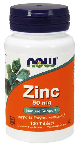 NOW Foods Zinc, 50mg - 100 tabs | High-Quality Vitamins & Minerals | MySupplementShop.co.uk