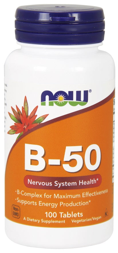 NOW Foods Vitamin B-50 - 100 tablets - Vitamins &amp; Minerals at MySupplementShop by NOW Foods