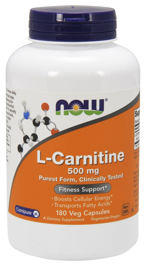 NOW Foods L-Carnitine, 500mg - 180 vcaps - Amino Acids and BCAAs at MySupplementShop by NOW Foods