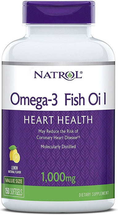 Natrol Omega-3 Fish Oil, 1000mg - 150 softgels - Omegas, EFAs, CLA, Oils at MySupplementShop by Natrol