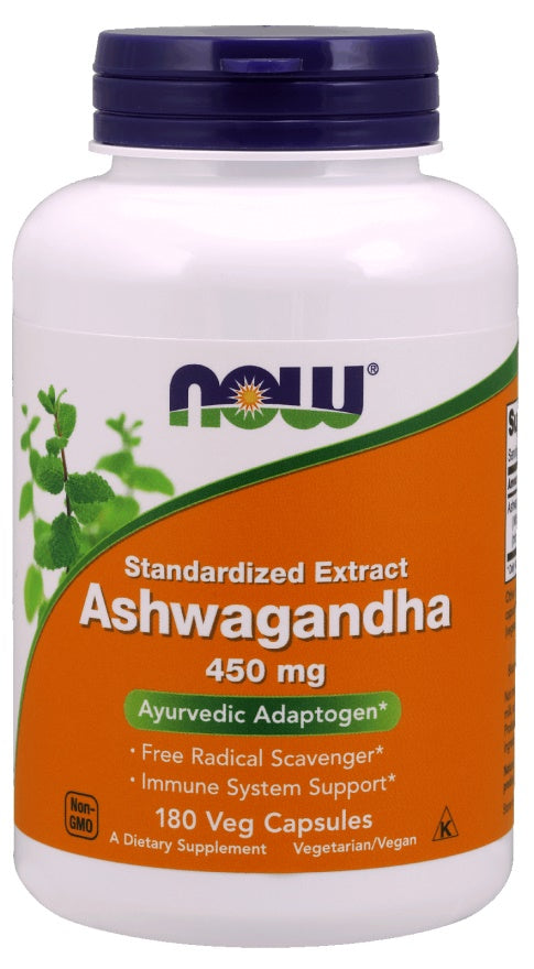 NOW Foods Ashwagandha Extract, 450mg - 180 vcaps | High-Quality Sports Supplements | MySupplementShop.co.uk