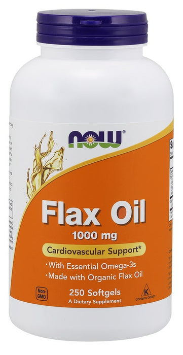 NOW Foods Flax Oil, 1000mg - 250 softgels - Omegas, EFAs, CLA, Oils at MySupplementShop by NOW Foods