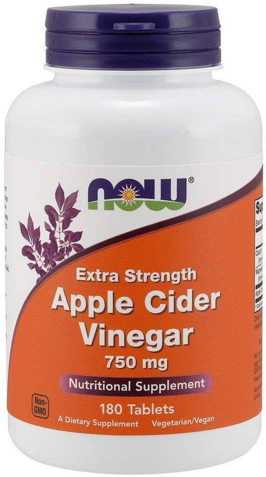 NOW Foods Apple Cider Vinegar, 750mg Extra Strength - 180 tabs | High-Quality Vitamins & Minerals | MySupplementShop.co.uk