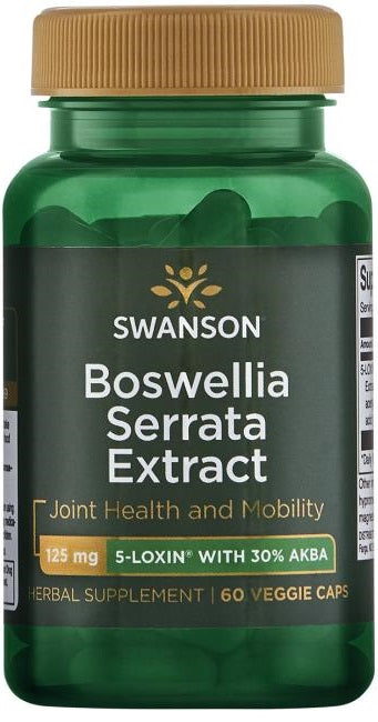 Swanson Boswellia Serrata Extract, 125mg - 60 vcaps | High-Quality Joint Support | MySupplementShop.co.uk