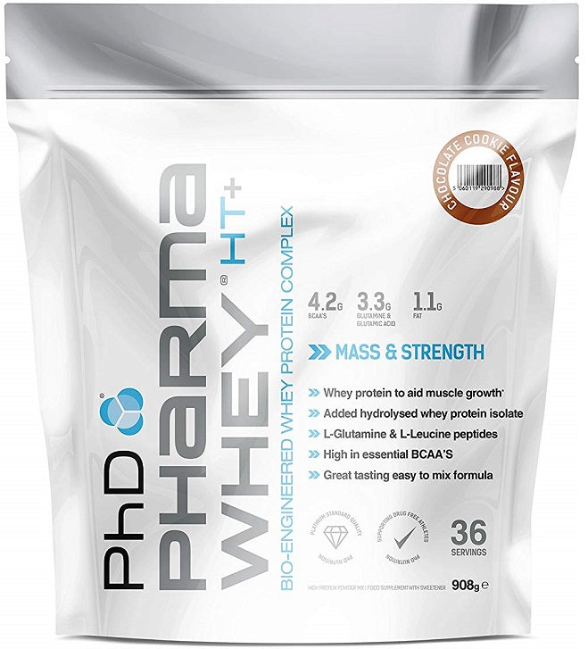 PhD Pharma Whey HT+, Chocolate Cookie - 908 grams | High-Quality Protein | MySupplementShop.co.uk