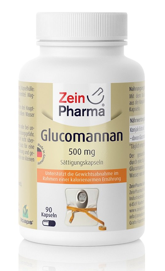 Zein Pharma Glucomannan, 500mg - 90 caps | High-Quality Slimming and Weight Management | MySupplementShop.co.uk