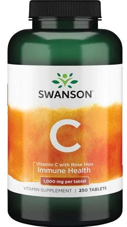 Swanson Vitamin C with Rose Hips, 1000mg - 250 tabs | High-Quality Sports Supplements | MySupplementShop.co.uk