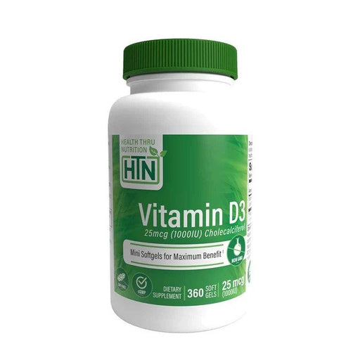 Health Thru Nutrition Vitamin D3, 1000IU - 360 softgels | High-Quality Sports Supplements | MySupplementShop.co.uk