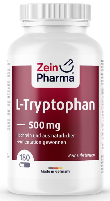 Zein Pharma L-Tryptophan, 500mg - 180 caps | High-Quality Sports Supplements | MySupplementShop.co.uk