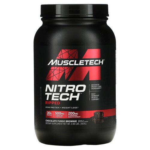 MuscleTech Nitro-Tech Ripped, Chocolate Fudge Brownie - 907 grams | High-Quality Protein | MySupplementShop.co.uk